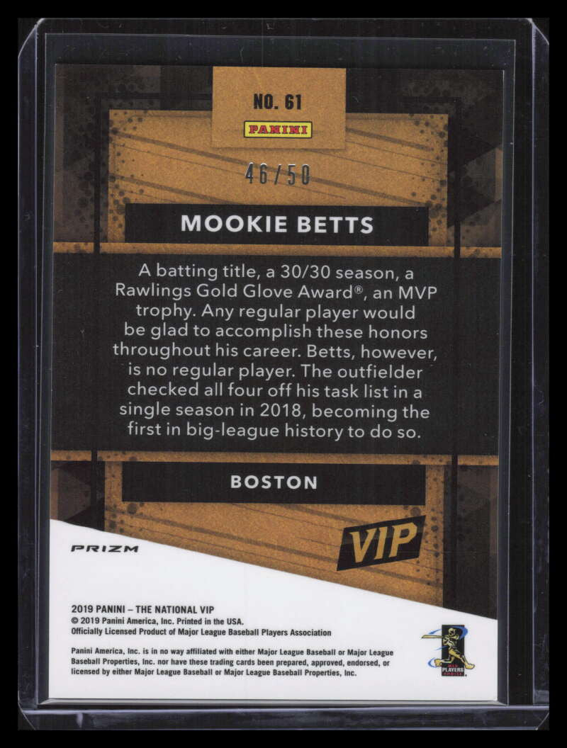 2019 Panini National Convention VIP Party Pink 61 Mookie Betts 46/50