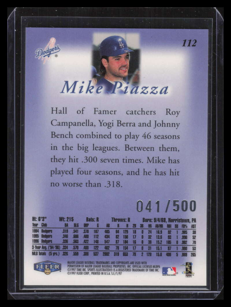1997 Sports Illustrated Extra Edition 112 Mike Piazza 41/500