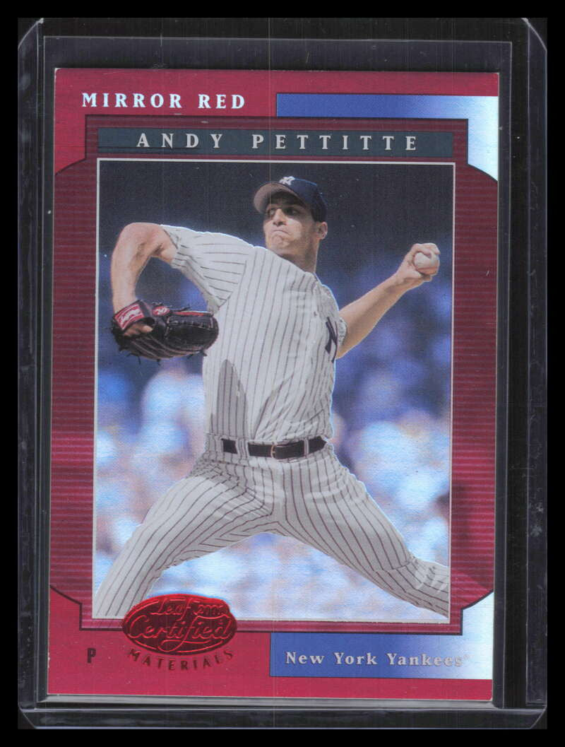 2001 Leaf Certified Materials Mirror Red 108 Andy Pettitte 21/75