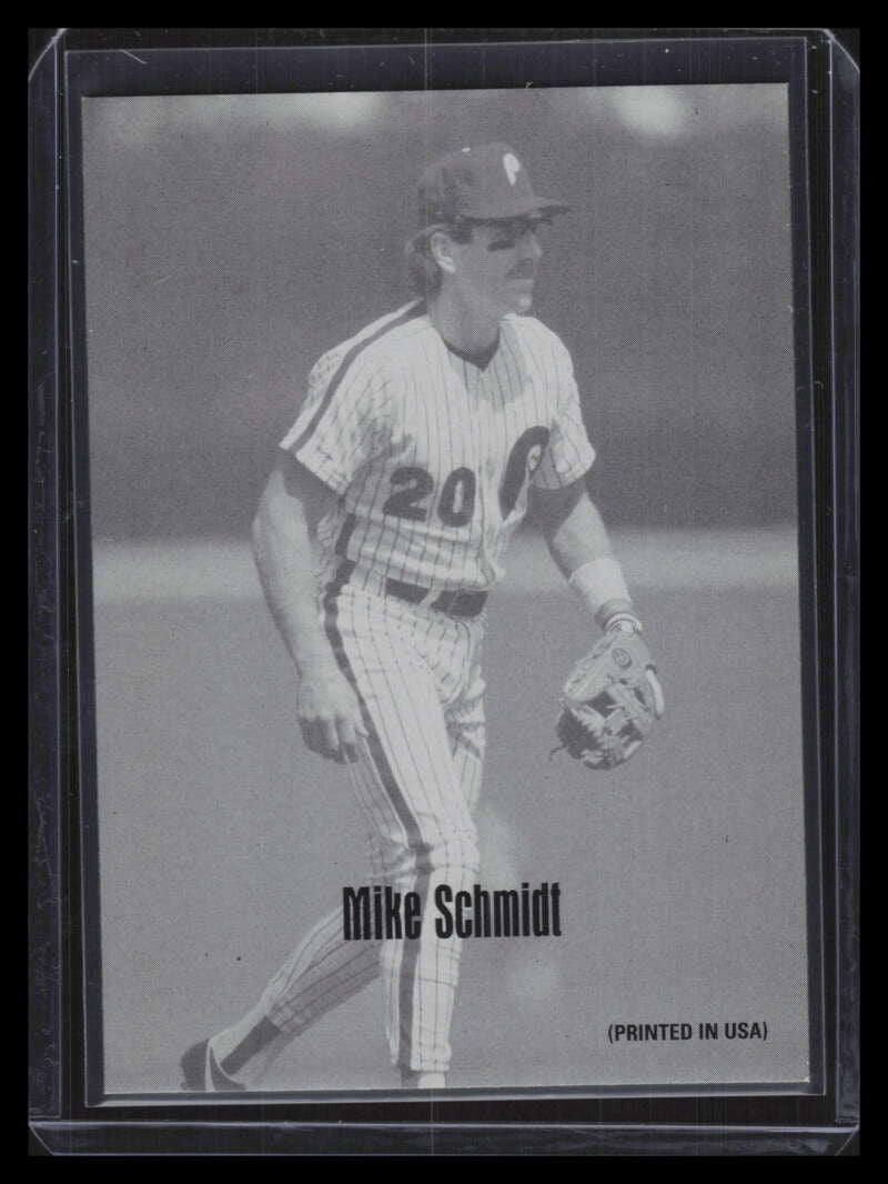 SOLD 134023 2004 Leaf Exhibits 1947-66 Printed in USA Print 29 Mike Schmidt 44/66