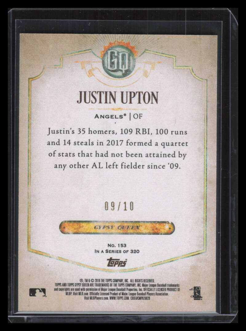 2018 Topps Gypsy Queen Red 153 Justin Upton 9/10