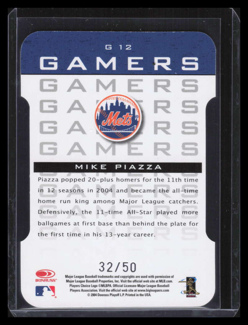 2005 Leaf Gamers Quantum Die Cut 12 Mike Piazza 32/50