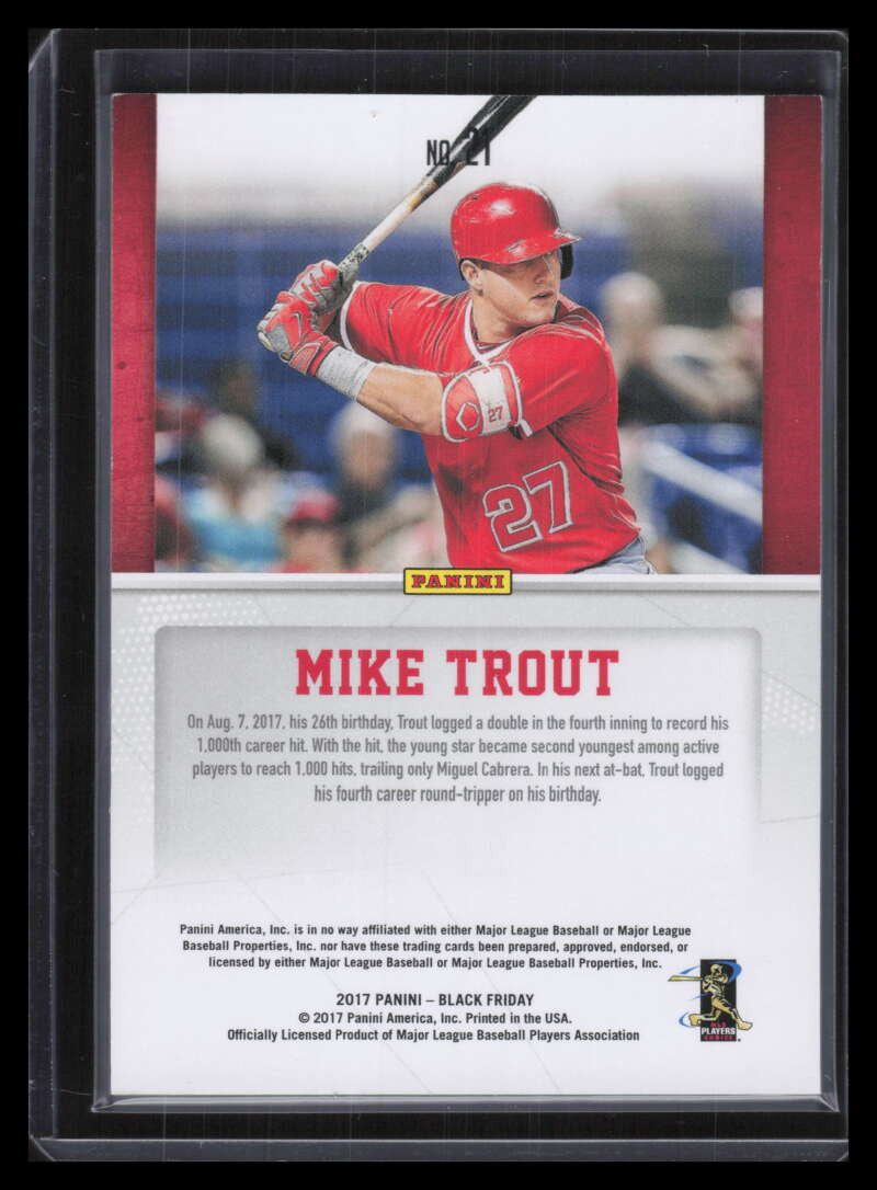 2017 Panini Black Friday Decoy 21 Mike Trout 32/50