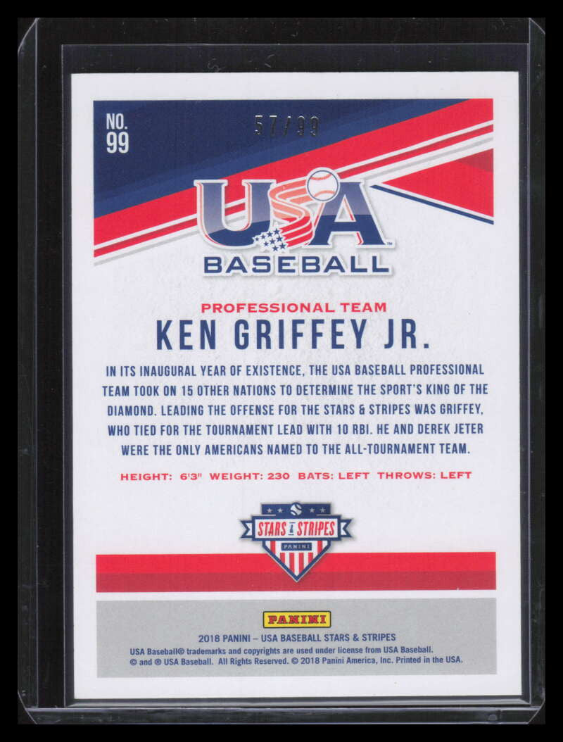 2018 USA Baseball Stars and Stripes Longevity Holofoil 99 Ken Griffey Jr. 57/99
