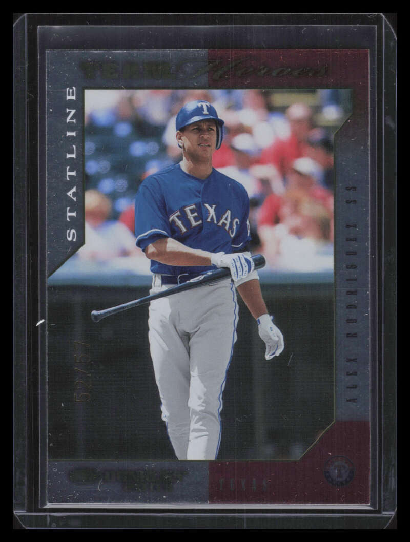 2003 Donruss Team Heroes Stat Line 508 Alex Rodriguez 52/57