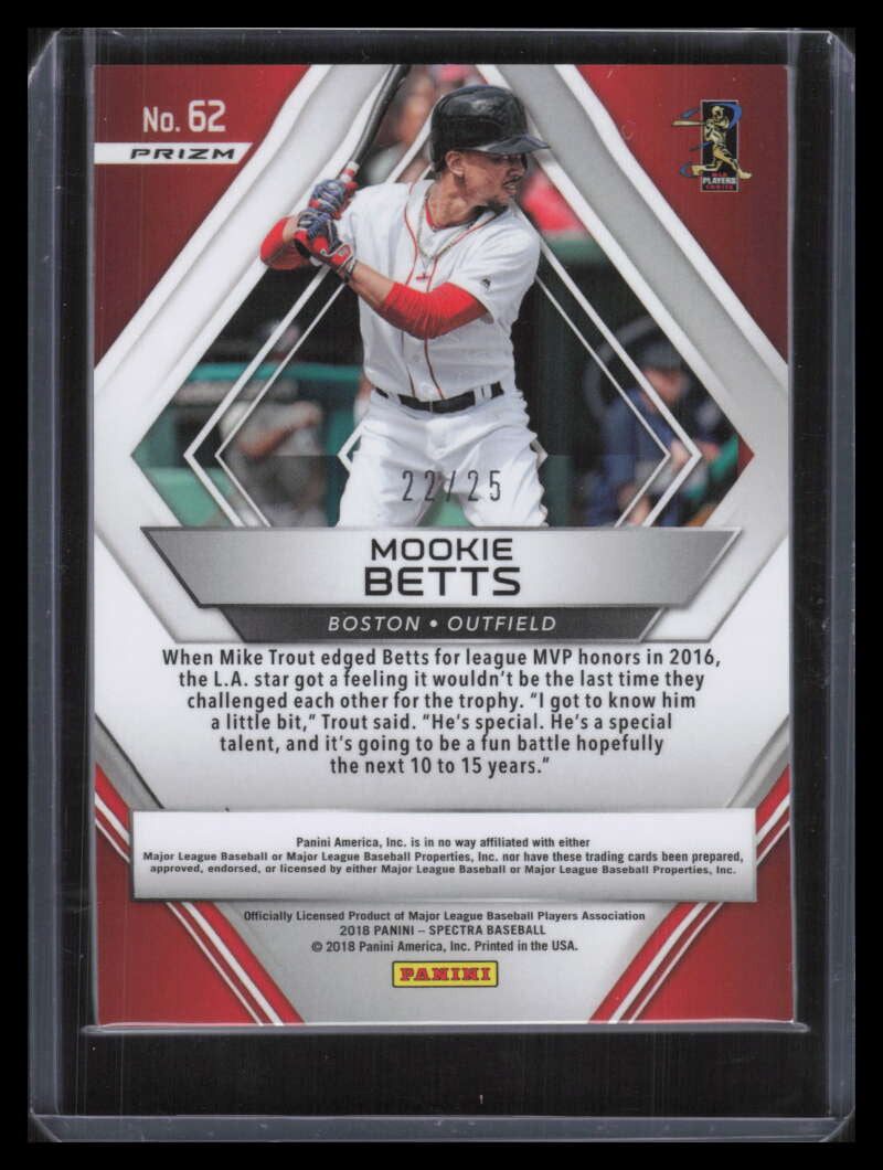 2018 Panini Spectra Green Mosaic 62 Mookie Betts 22/25