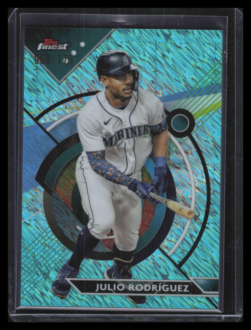 SOLD 134195 2023 Finest Aqua Shimmer Refractor 91 Julio Rodriguez 68/175