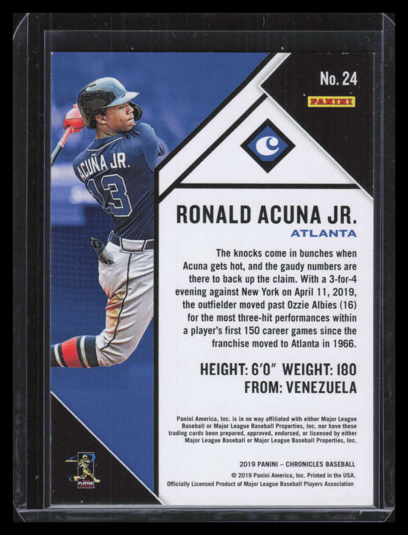 2019 Panini Chronicles Pink 24 Ronald Acuna Jr. 10/25