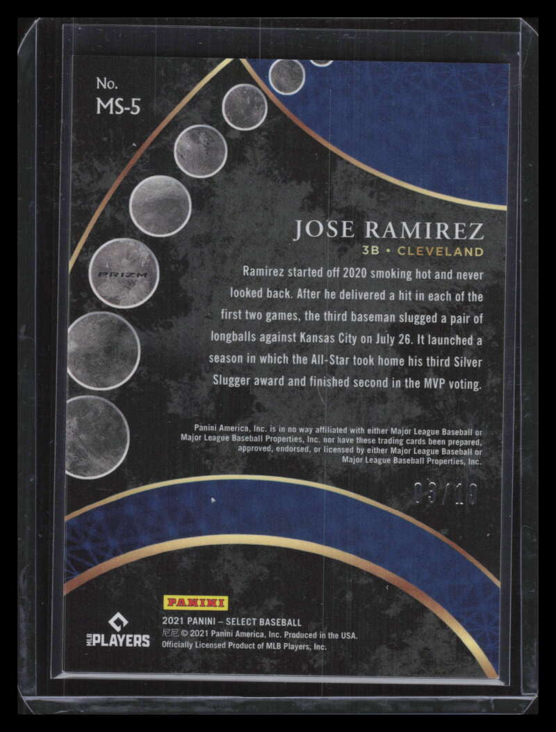 2021 Select Moon Shots Gold Refractor 5 Jose Ramirez 3/10