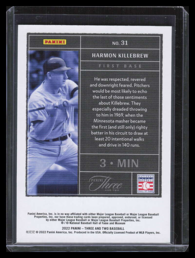 2022 Panini Three and Two Holo Gold 31 Harmon Killebrew 6/12