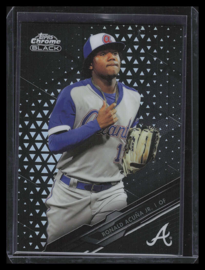 SOLD 134238 2020 Topps Chrome Black Refractor 75 Ronald Acuna Jr. 195/199