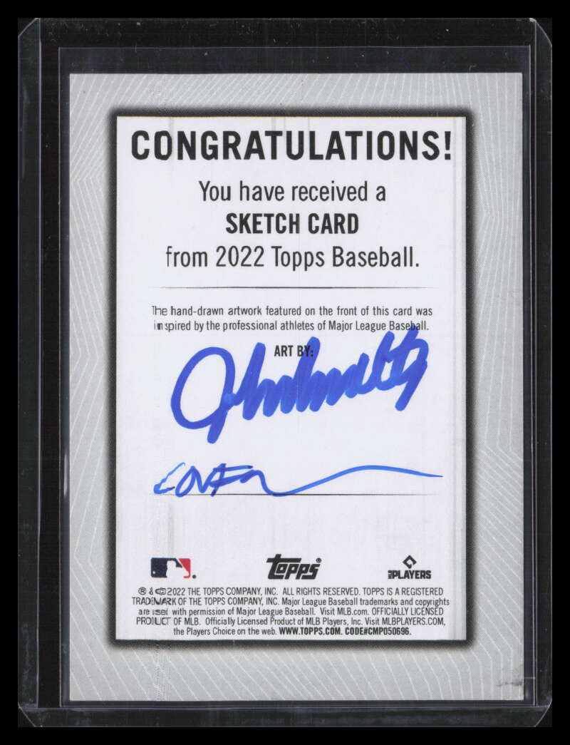SOLD 134301 2022 Topps Sketch Card John Smoltz Auto Roy Cover Auto 1/1