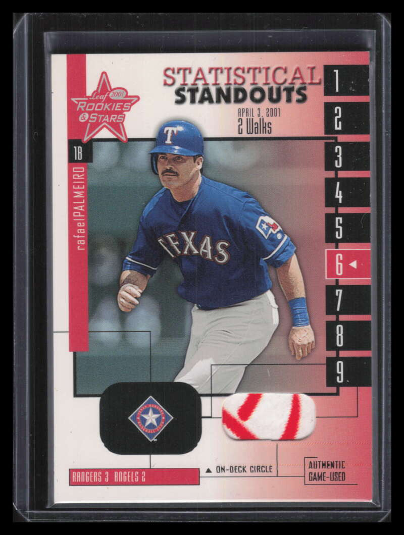 2001 Leaf Rookies Stars Statistical Standouts Rafael Palmeiro On-Deck Circle