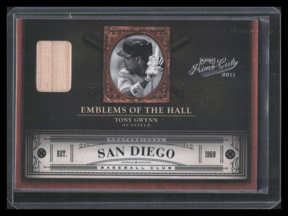 2011 Prime Cuts Emblems of the Hall Materials 9 Tony Gwynn Bat 23/99