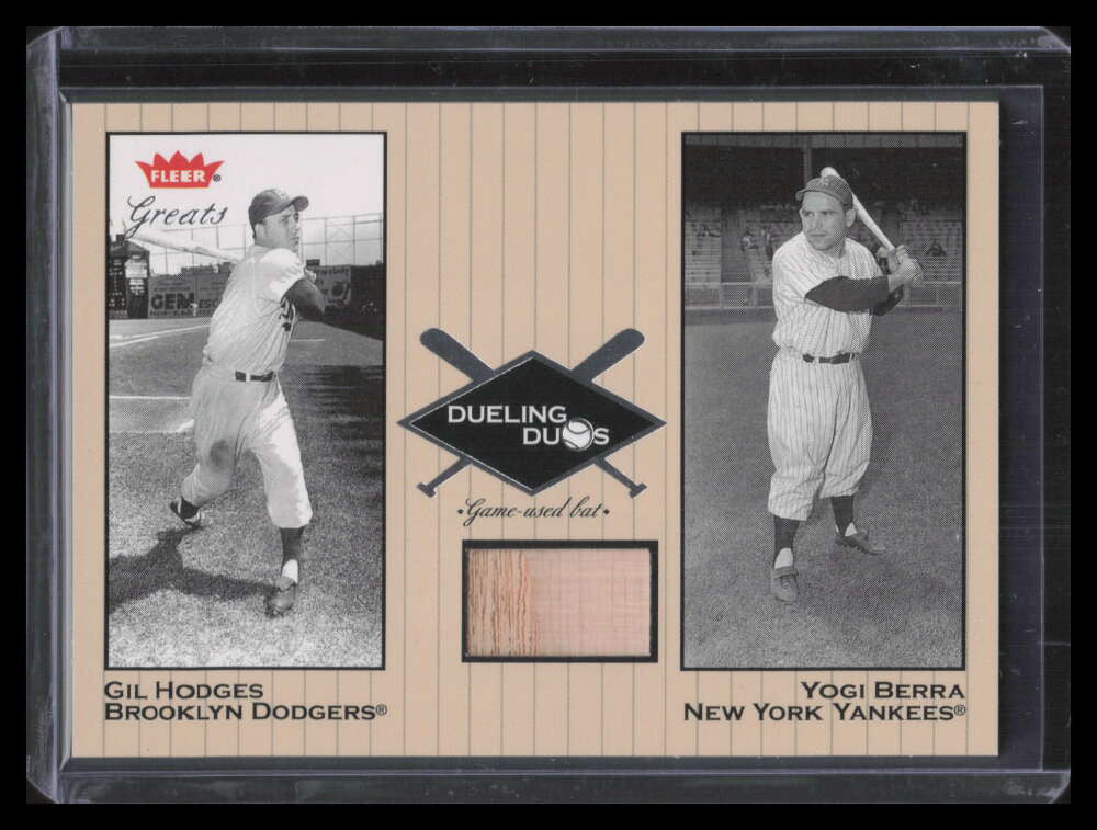 2002 Greats of the Game Dueling Duos Game Used Single yb2 Hodges Yogi Berra Bat
