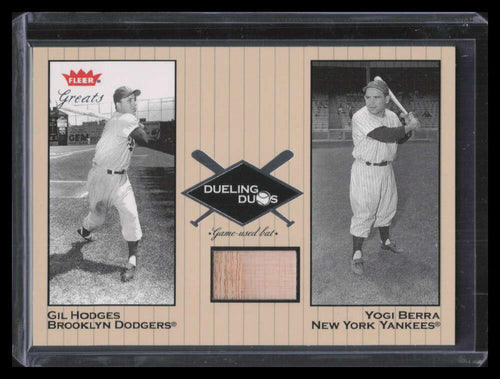 2002 Greats of the Game Dueling Duos Game Used Single yb2 Hodges Yogi Berra Bat