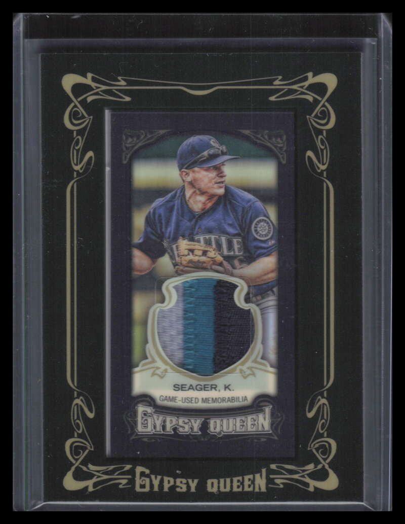 SOLD 134370 2014 Topps Gypsy Queen Framed Mini Relics Black GMRKS Kyle Seager Patch 1/10