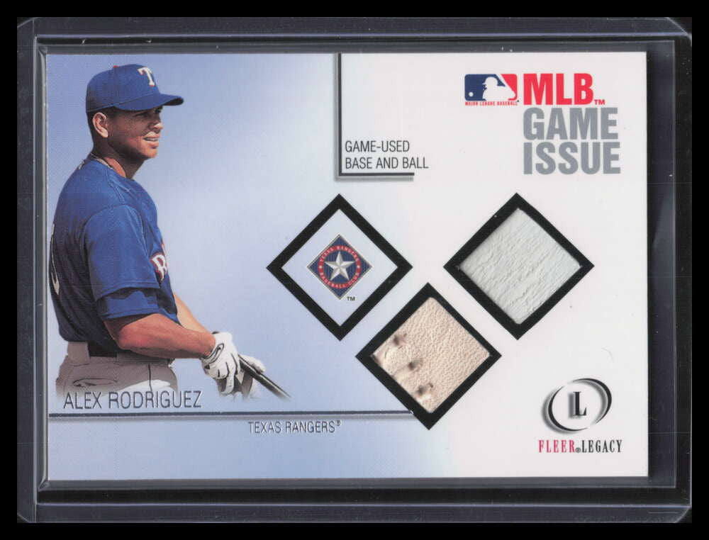 2001 Fleer Legacy MLB Game Issue Base-Ball Alex Rodriguez Dual Ball Base 62/100