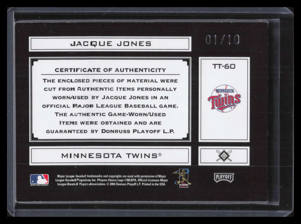 2004 Absolute Tools of the Trade Material Trio PS Jacque Jones Triple Patch 1/10