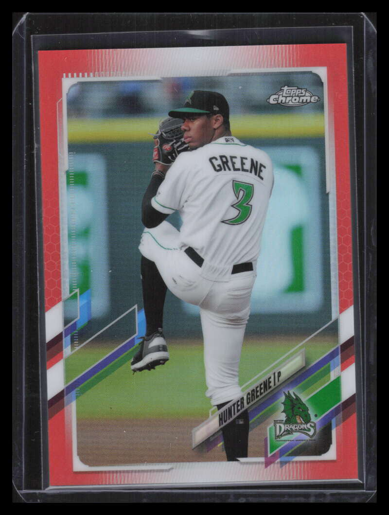 SOLD 134444 2021 Topps Pro Debut Chrome Orange Refractor pdc69 Hunter Greene Rookie 16/25