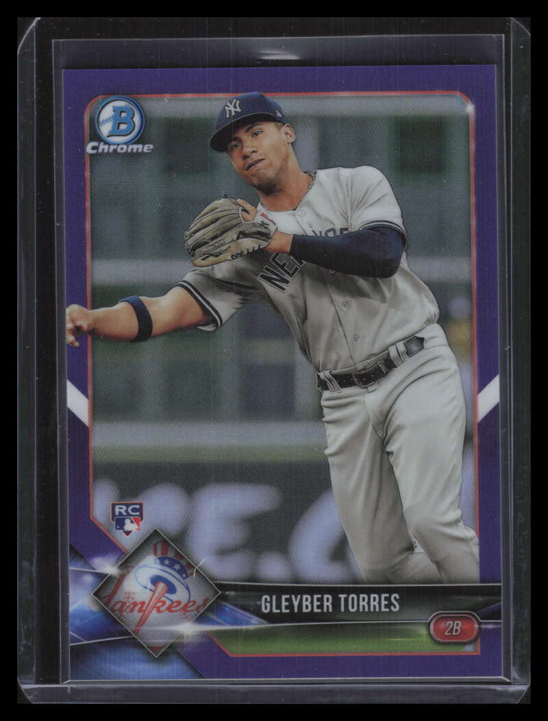 2018 Bowman Chrome Purple Refractor 83 Gleyber Torres Rookie 3/250