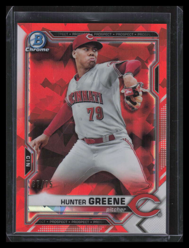 2021 Bowman Chrome Sapphire Orange Refractor bcp175 Hunter Greene Rookie 67/75