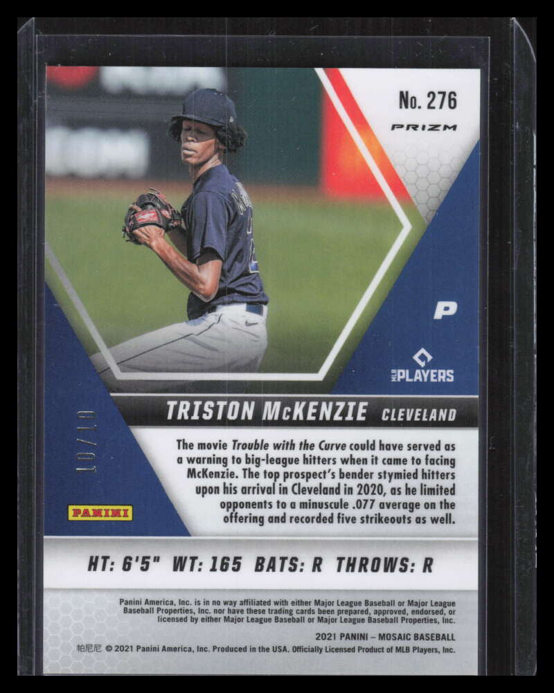 DELETE 134491 2021 Panini Mosaic Pink Fluorescent Refractor 276 Triston McKenzie Rookie 10/10