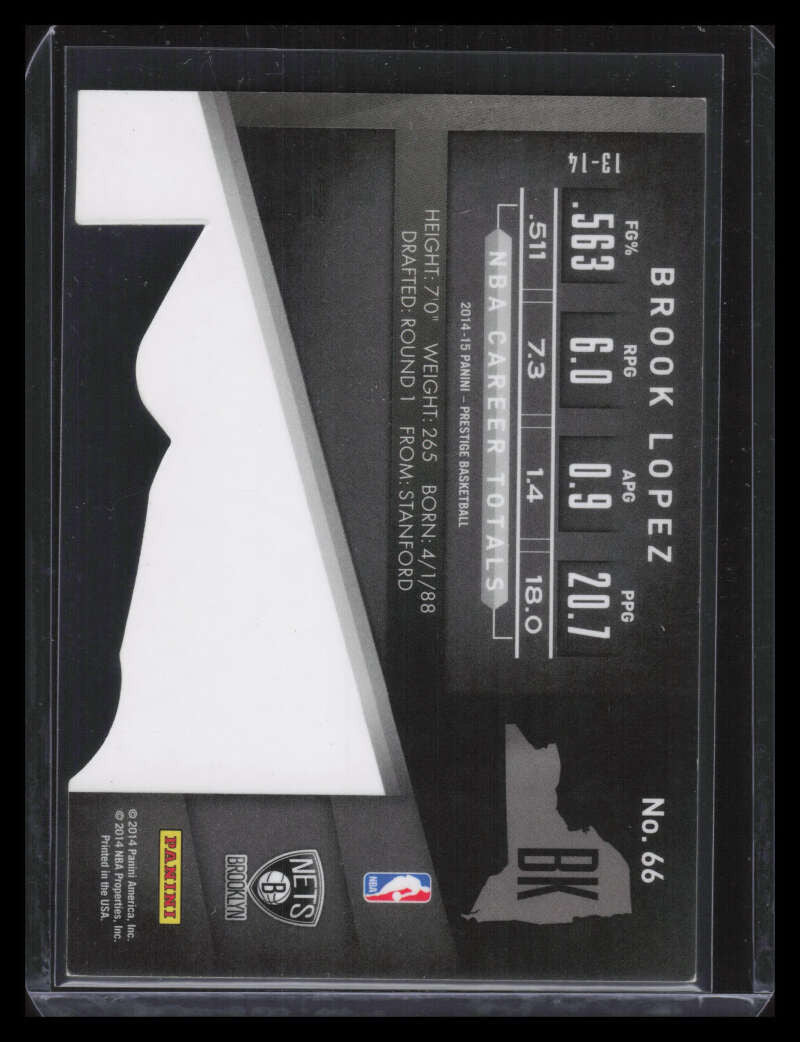 2014-15 Prestige Bonus Shots Orange Die Cuts 66 Brook Lopez 8/25