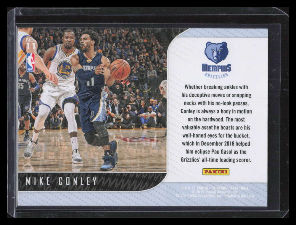 2016-17 Panini Threads Front-Row Seat Proof Dazzle Orange 11 Mike Conley 13/25
