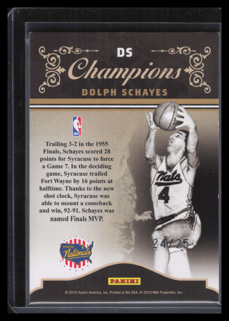 2009-10 Playoff National Treasures Champions 4 Dolph Schayes 24/25