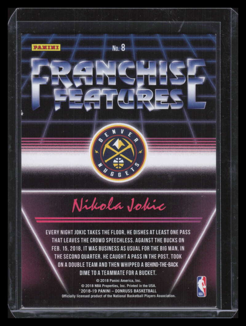 2018-19 Donruss Franchise Features Holo Red Laser 8 Nikola Jokic 2/99
