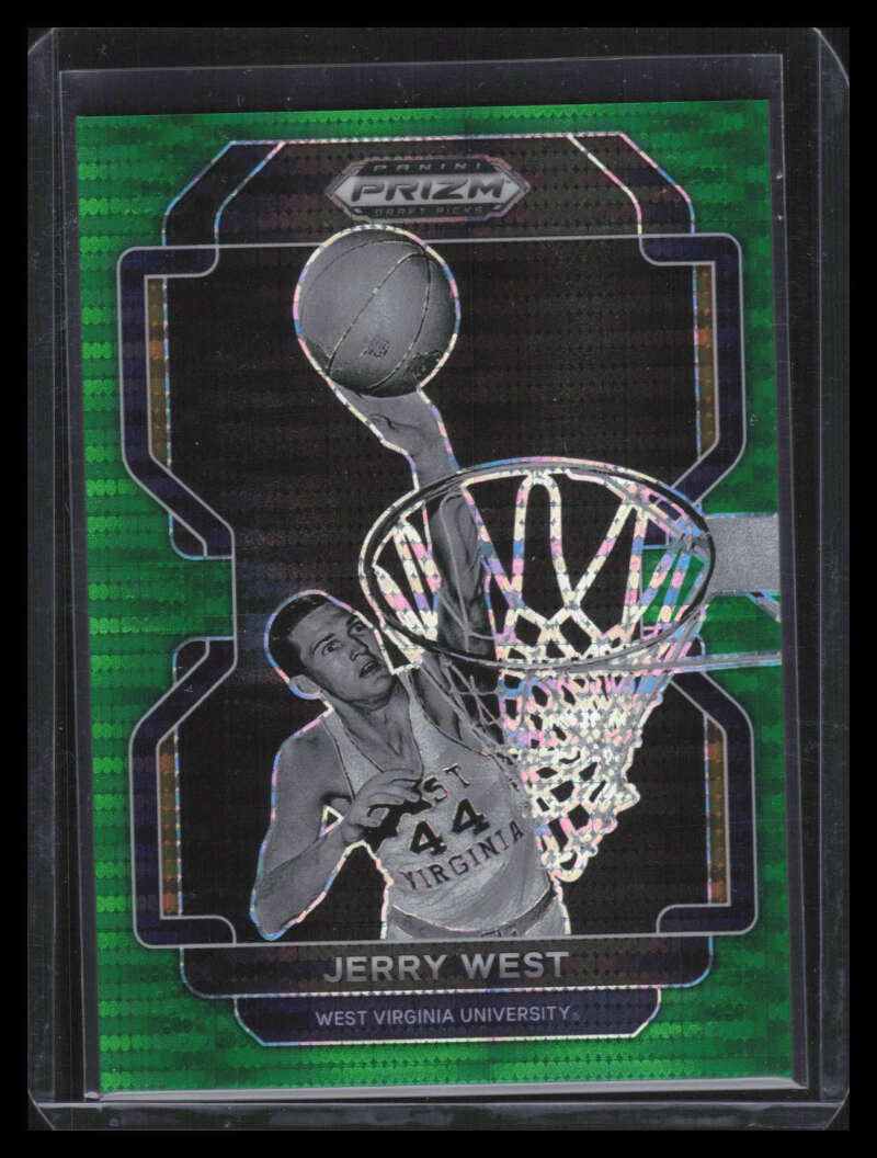 2022-23 Panini Prizm Draft Prizms Green Pulsar Refractor 24 Jerry West 19/25