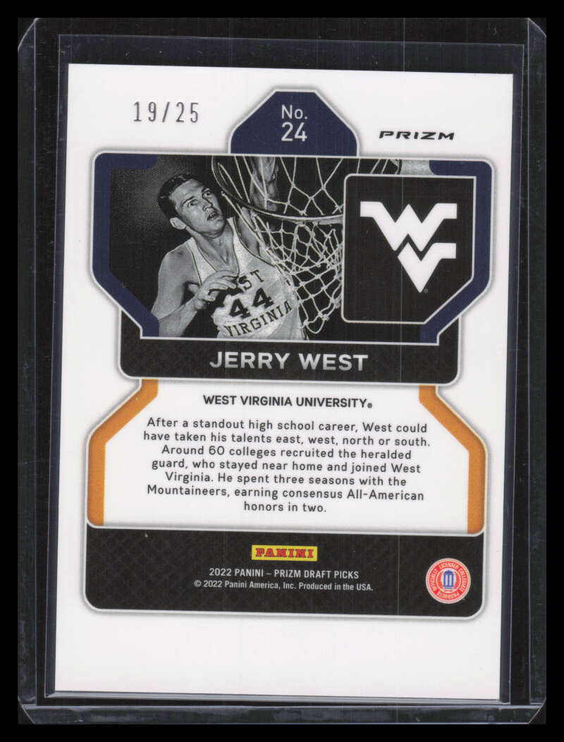 2022-23 Panini Prizm Draft Prizms Green Pulsar Refractor 24 Jerry West 19/25