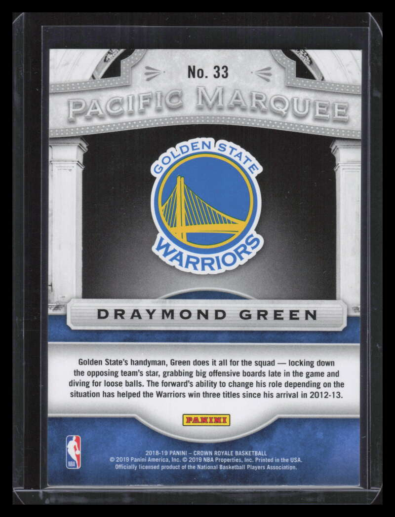 2018-19 Crown Royale Pacific Marquee 33 Draymond Green
