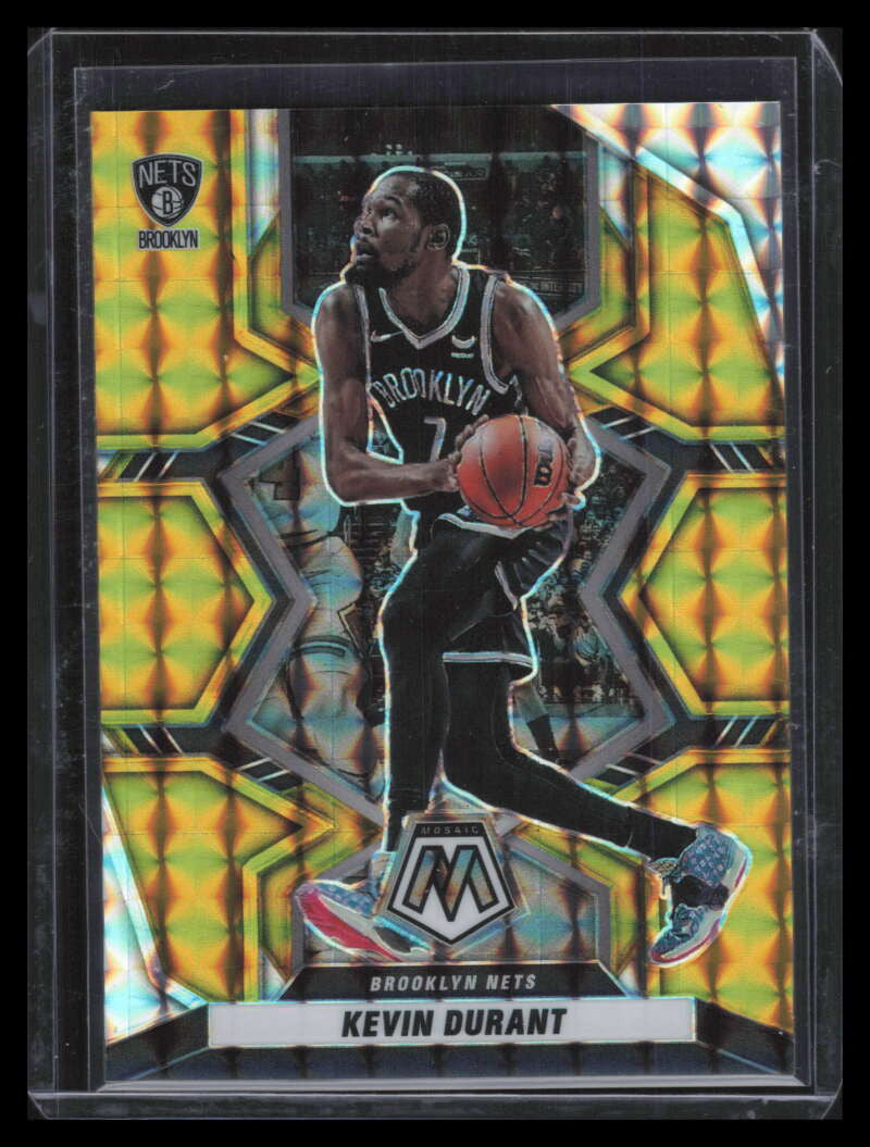 2021-22 Panini Mosaic Mosaic Gold Refractor 16 Kevin Durant 1/10