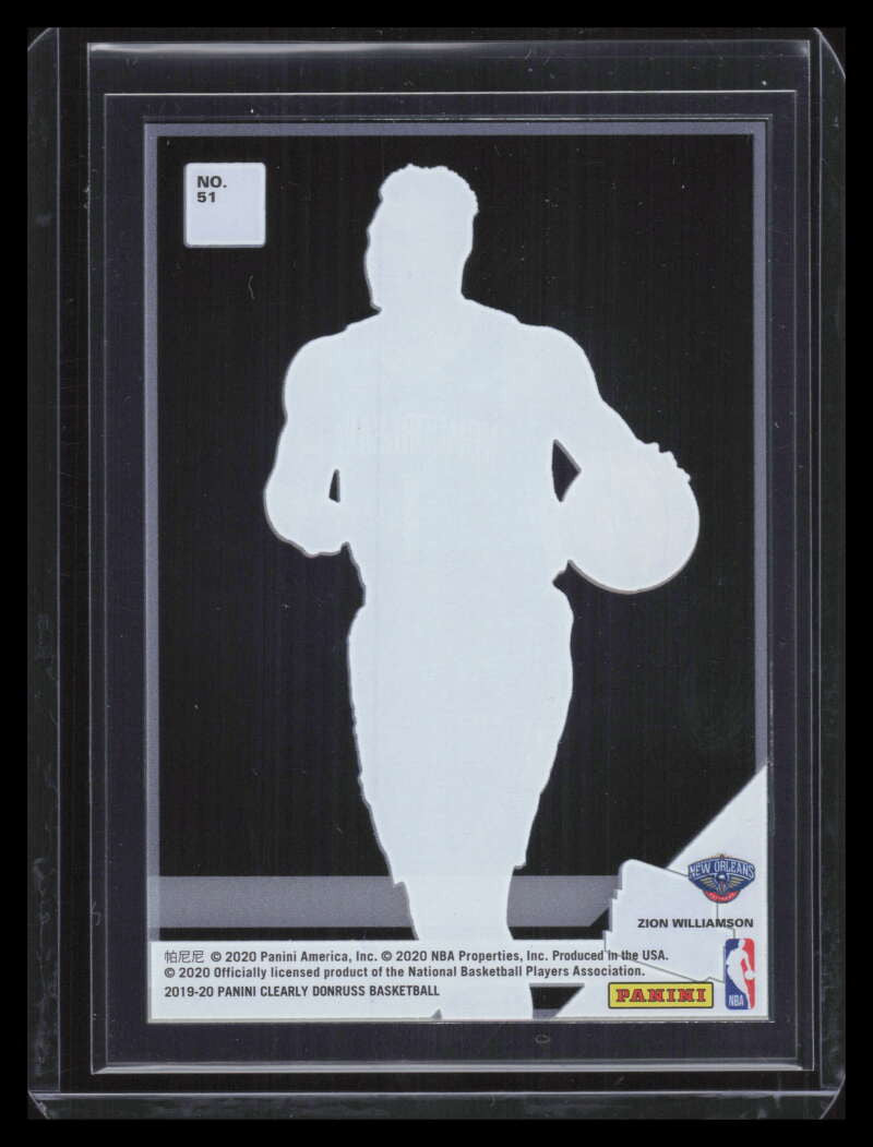 DELETE 134807 2019-20 Clearly Donruss Purple 51 Zion Williams RR Rated Rookie