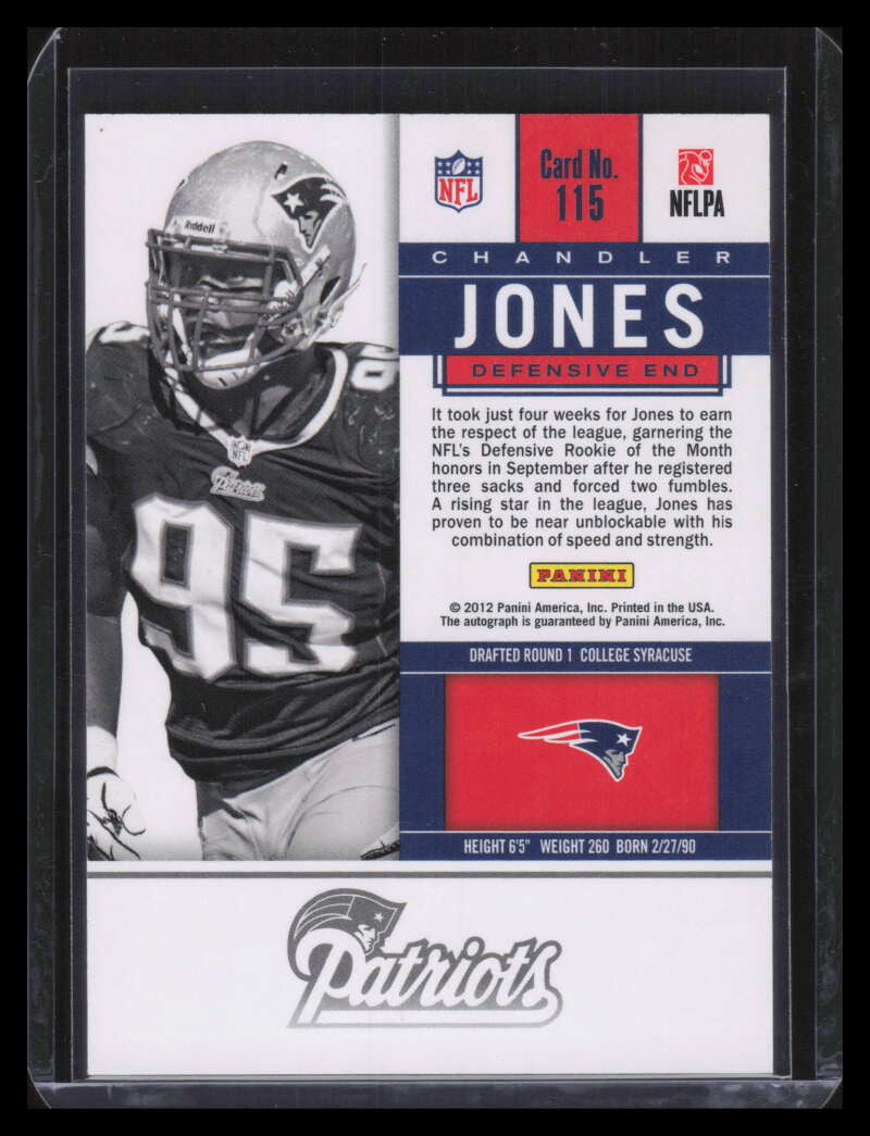 2012 Panini Contenders 115a Chandler Jones Rookie Auto