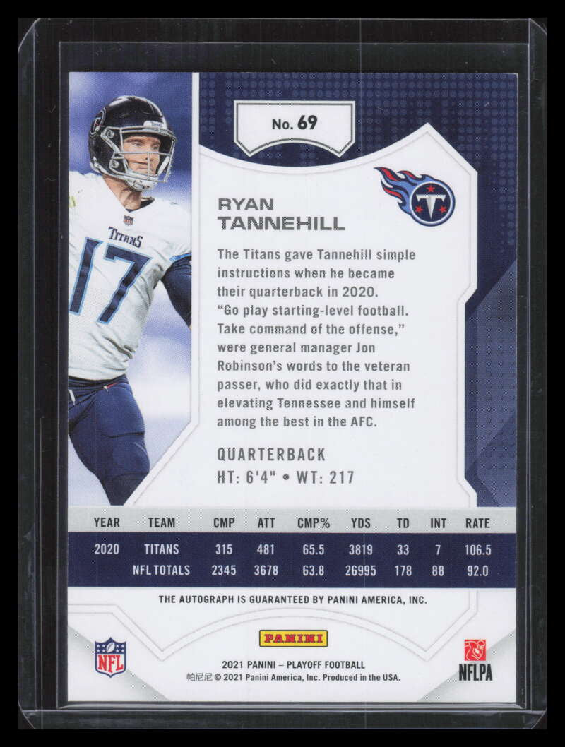 2021 Playoff Autographs 69 Ryan Tannehill Auto