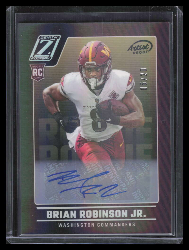 2022 Zenith Autographs Artist Proof Silver 127 Brian Robinson Rookie Auto 5/20