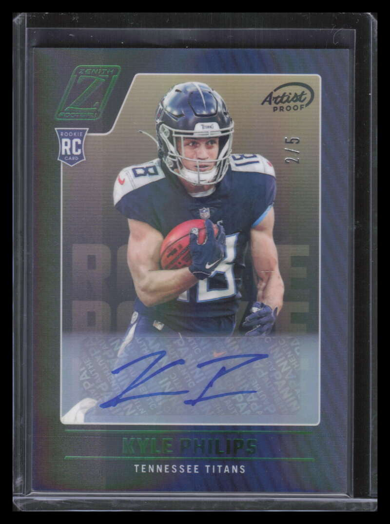 2022 Zenith Autographs Artist Proof Emerald 198 Kyle Philips Rookie Auto 2/5