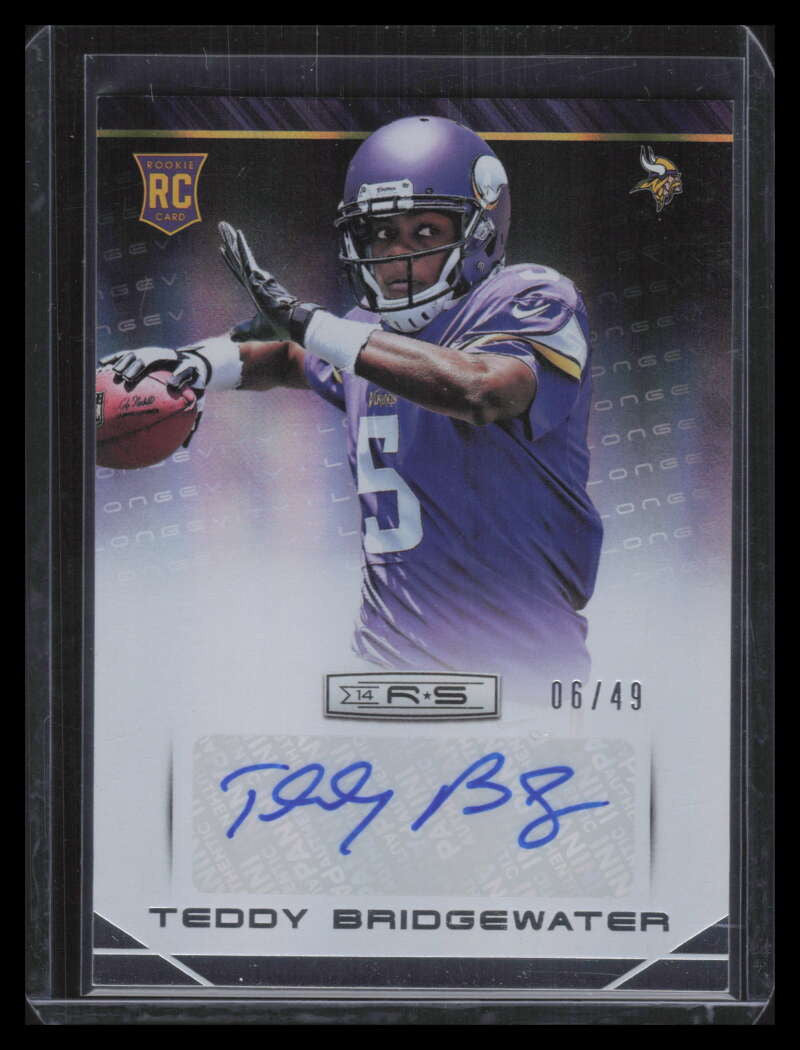 2014 Rookies and Stars Autographs Longevity Teddy Bridgewater Rookie Auto 6/49