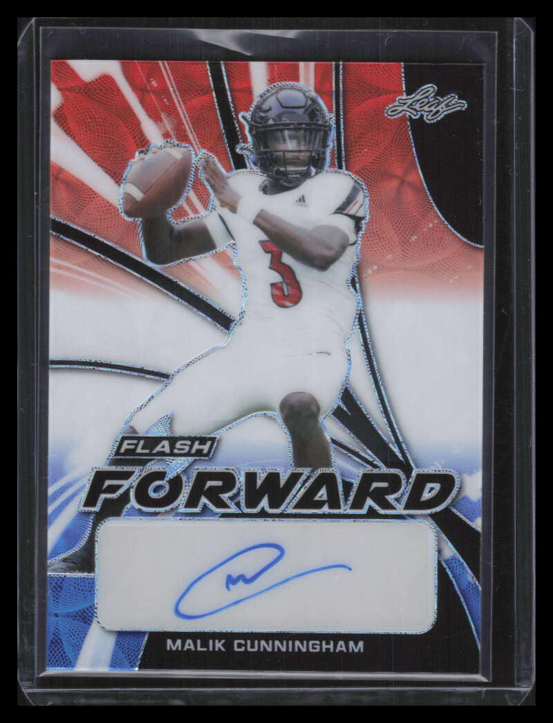 DELETE 134906 2022 Leaf Flash Forward Red White Blue ffmc1 Malik Cunningham Rookie Auto 5/5