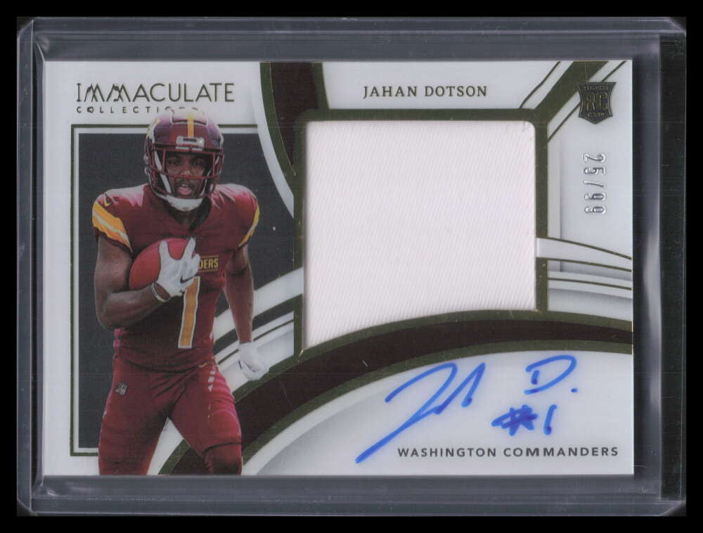 2022 Immaculate Premium Autographs 9 Jahan Dotson Rookie Patch Auto 25/99