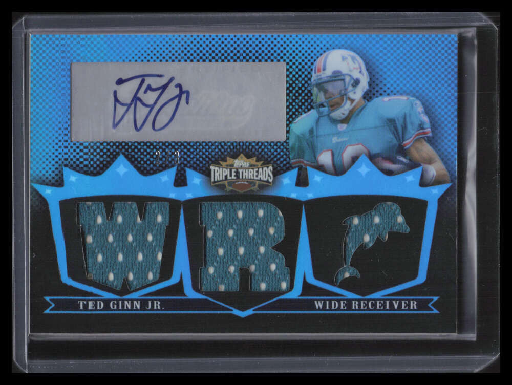 2007 Topps Triple Threads Autographed Sapphire Ted Ginn Rookie Jersey Auto 2/3