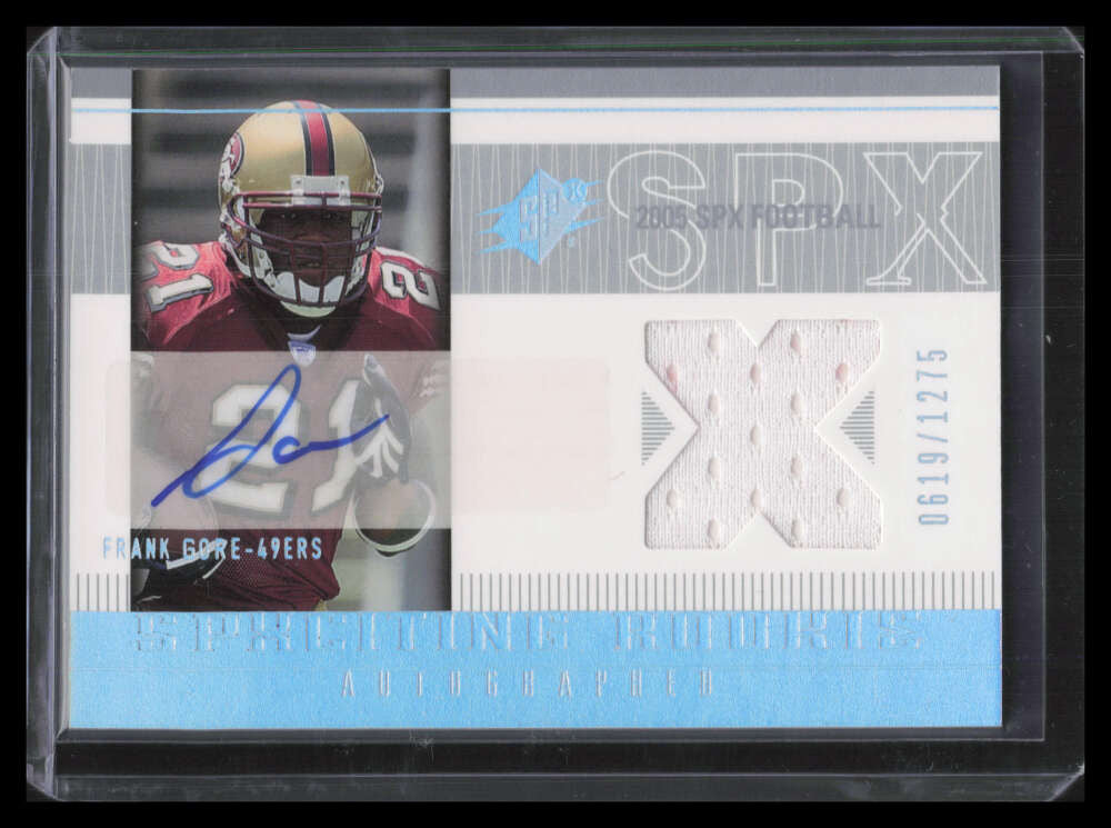2005 SPx 200b Frank Gore Rookie Jersey Auto 619/1275