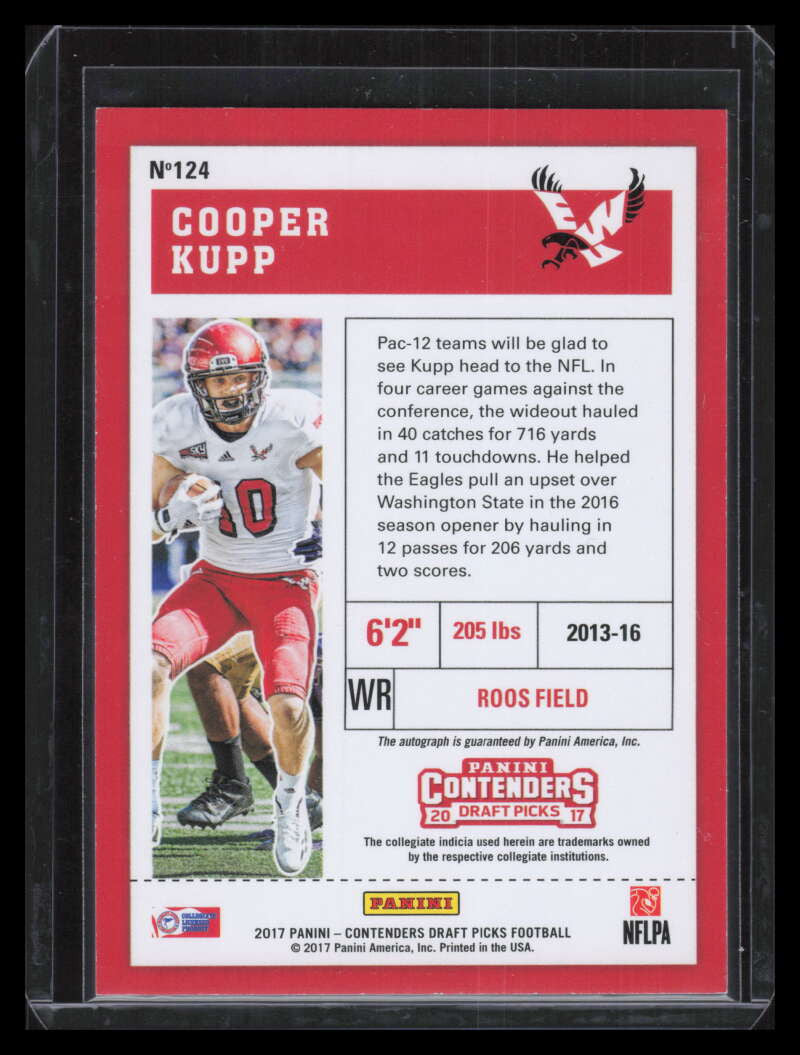 2017 Panini Contenders Draft Picks 124b Cooper Kupp Rookie Auto