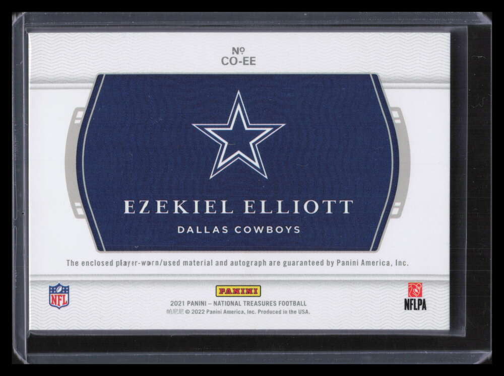 2021 National Treasures Colossal Signatures Ezekiel Elliott Jersey Auto 12/49