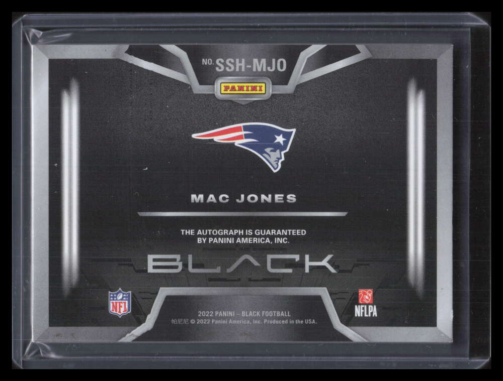 DELETE 134968 2022 Panini Black Spotlight Signatures Horizontal 5 Mac Jones Auto 11/25