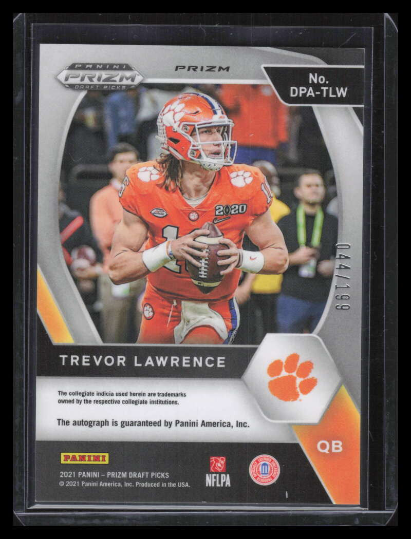 2021 Panini Prizm Draft Picks Autographs Red Trevor Lawrence Rookie Auto 44/199
