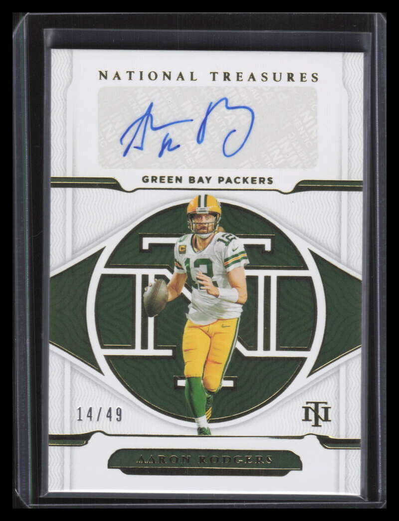 2021 Panini National Treasures Signatures Gold 2 Aaron Rodgers Auto 14/49